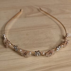 Altar'd State Floral Crystal Flower Gold Headband Dainty Classic